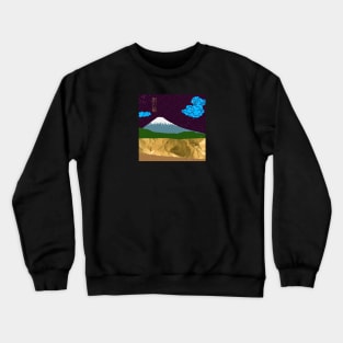 Japanese Gold landscape with mountain Crewneck Sweatshirt